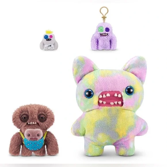 Fuggler Funny Ugly Monster Long Pile Mini Rascals 9” Brown Squidge - NEW - Picture 8 of 12